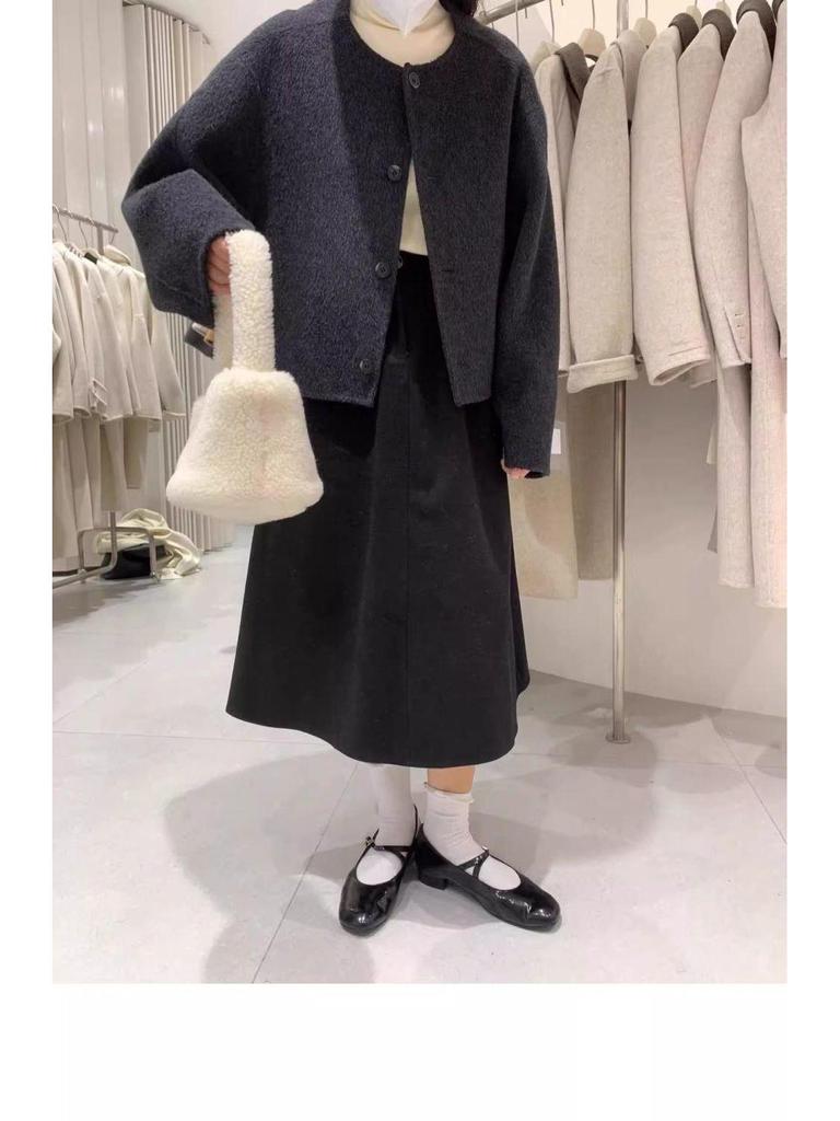 Petite Women's 2025 Winter Woolen Cardigan-Style Short Coat
