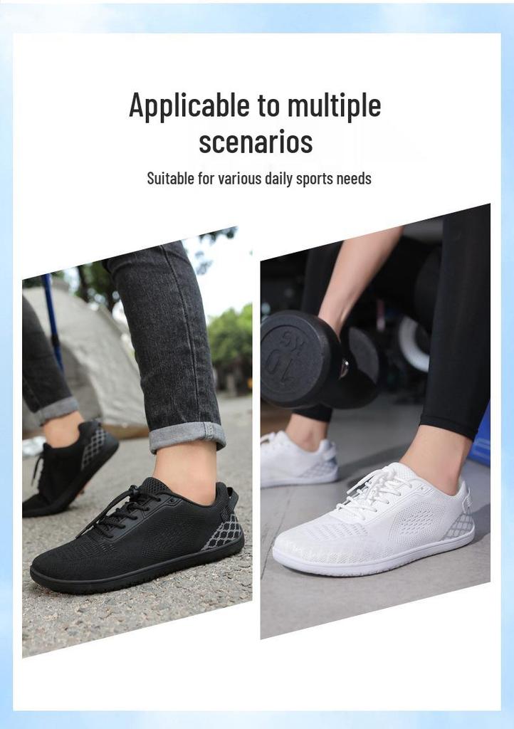 Men's Breathable Wide-Toe Barefoot Casual Shoes - Large Size, All-Season Walking Shoes