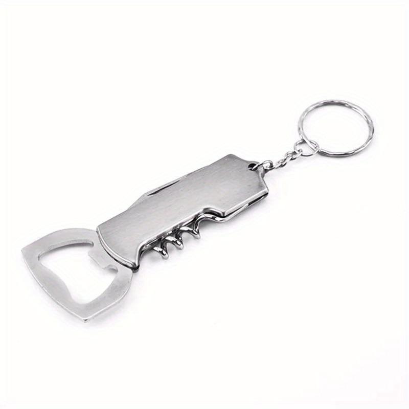 3 In 1 Keychain Beer Bottle Opener Stainless Steel Portable Red Wine Beer Bottle Opener Foil Cutter Kitchen Tool