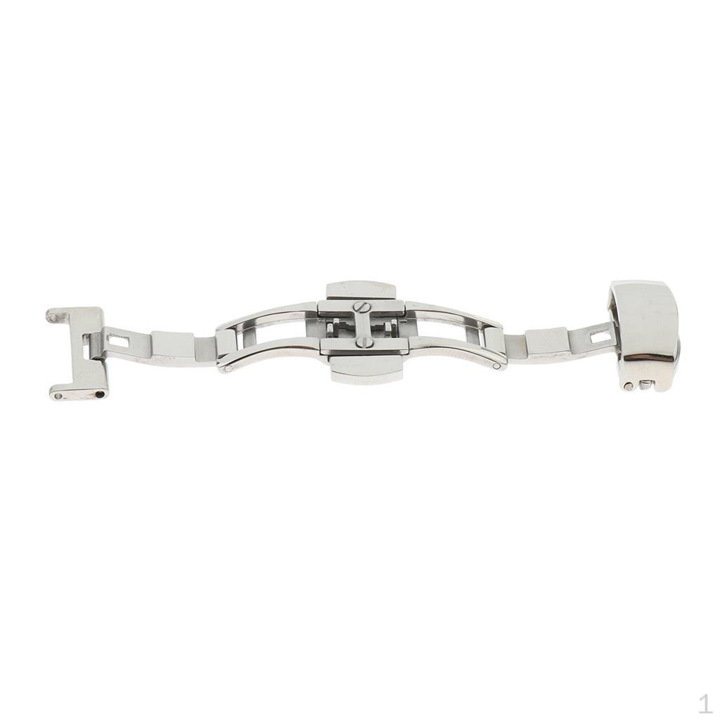 

Butterfly Deployment Clasp Stainless Steel Strap With Sturdy Bracelet 14 Silver