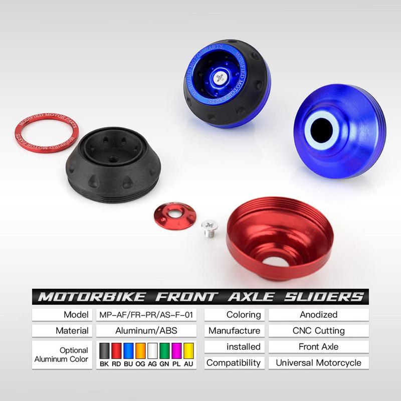 CNC Aluminum Front Fork Frame Sliders 2pcs Wheel Motorbike Falling Protection Scooter Moped Motocicleta Motorcycle Accessories