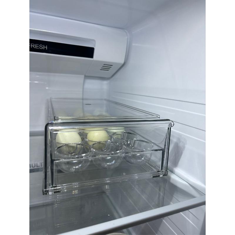 12/18 Grid Drawer Style Egg Holder Food Grade Stackable Fresh Keeping Box Kitchen Fridge Household Egg Storage Organizer Shelf