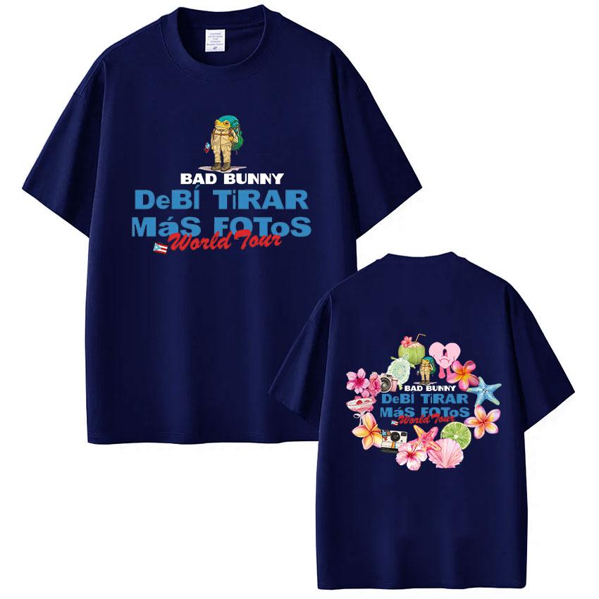 ZX Rapper Bad Bunny Debi Tirar Mas Fotos DTMF World Tour Shirts Men Women Fashion Vintage Hip Hop Short Sleeve Tshirts Streetwear