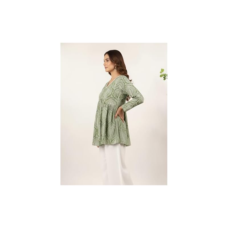Greciilooks Short Kurti For Women Latest Short Kurta WomenS Floral Printed Rayon Short Kurta Kurtis For Women Co