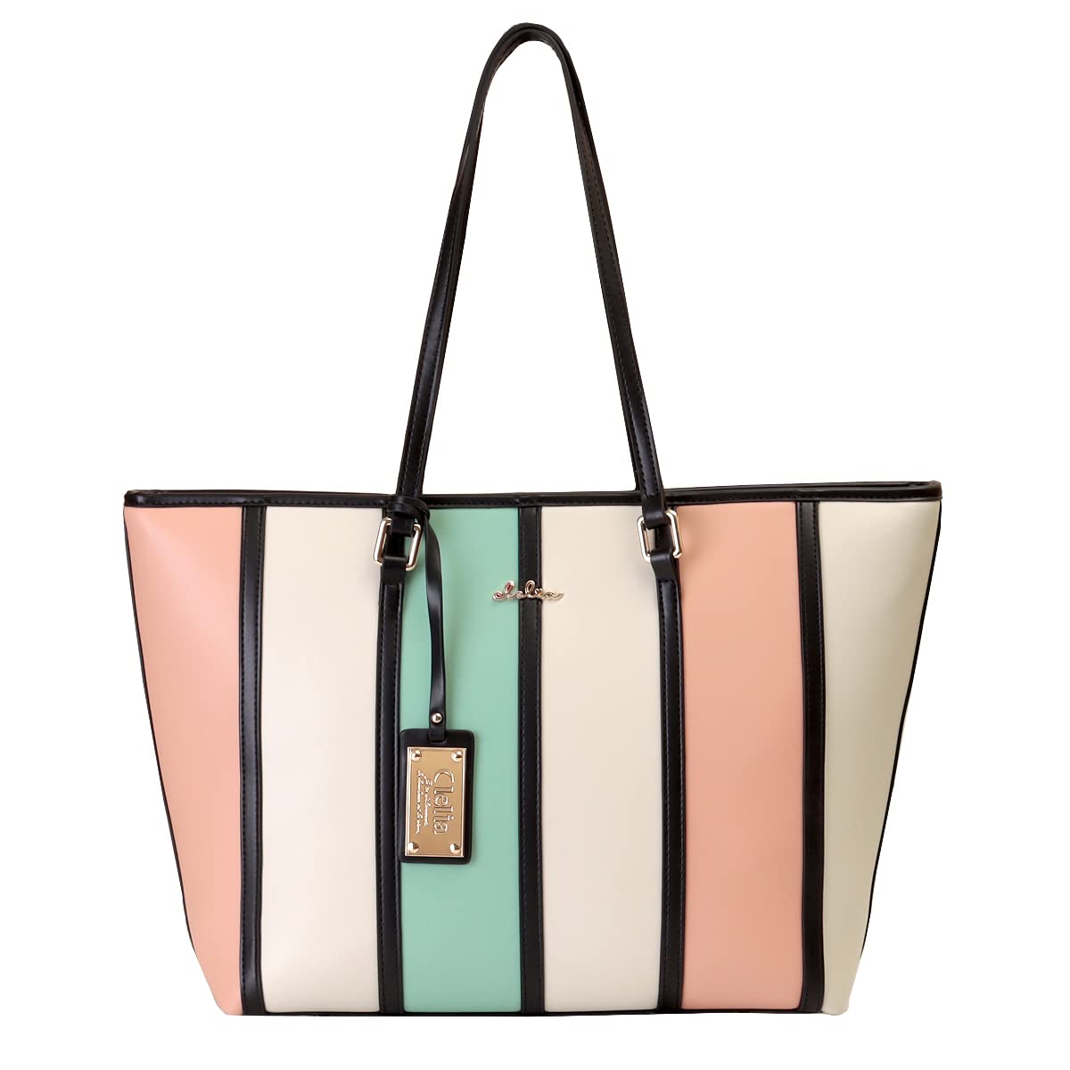 

Сумка Tote Bag Multicolor Stripe Compatible with A4 Large Capacity Bag Bellezza Series [Cleria] Women s Mother [CL-22130-6] (Чумацький)