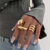 3pcs/set Exaggerated Metal Rings Design Sense Exquisite Women Men Y2k Geometric Gold Silver Color Knuckle Joint Ring Set Jewelry
