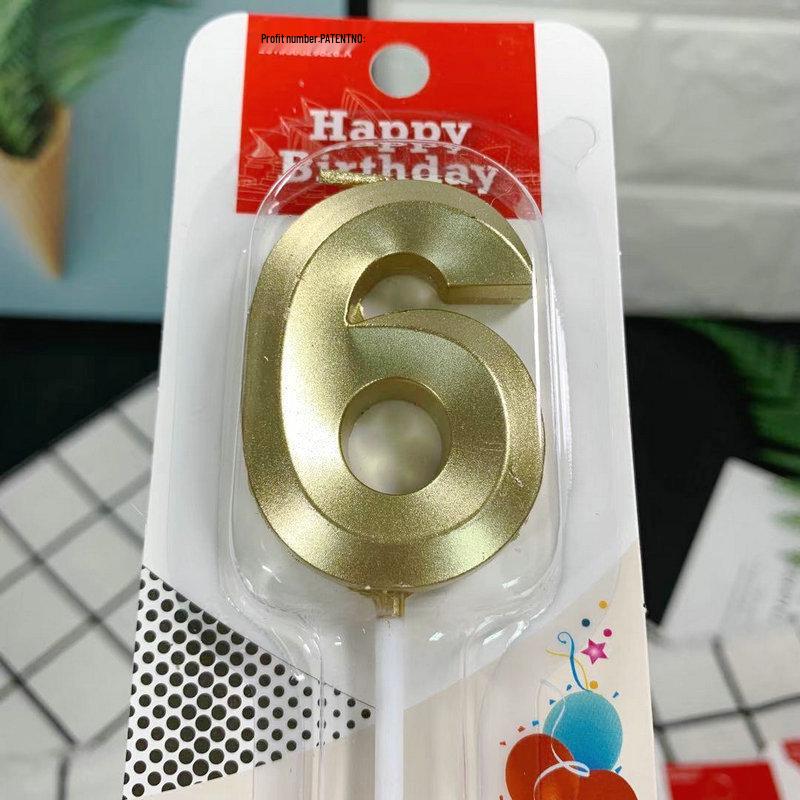 Opera House Candle Series: Vintage Gold Number Candles for Birthday & Anniversary Cake Decorations