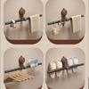 Suction cup walnut towel rack without punching holes bathroom towel pole single pole towel hanging pole hanging rack