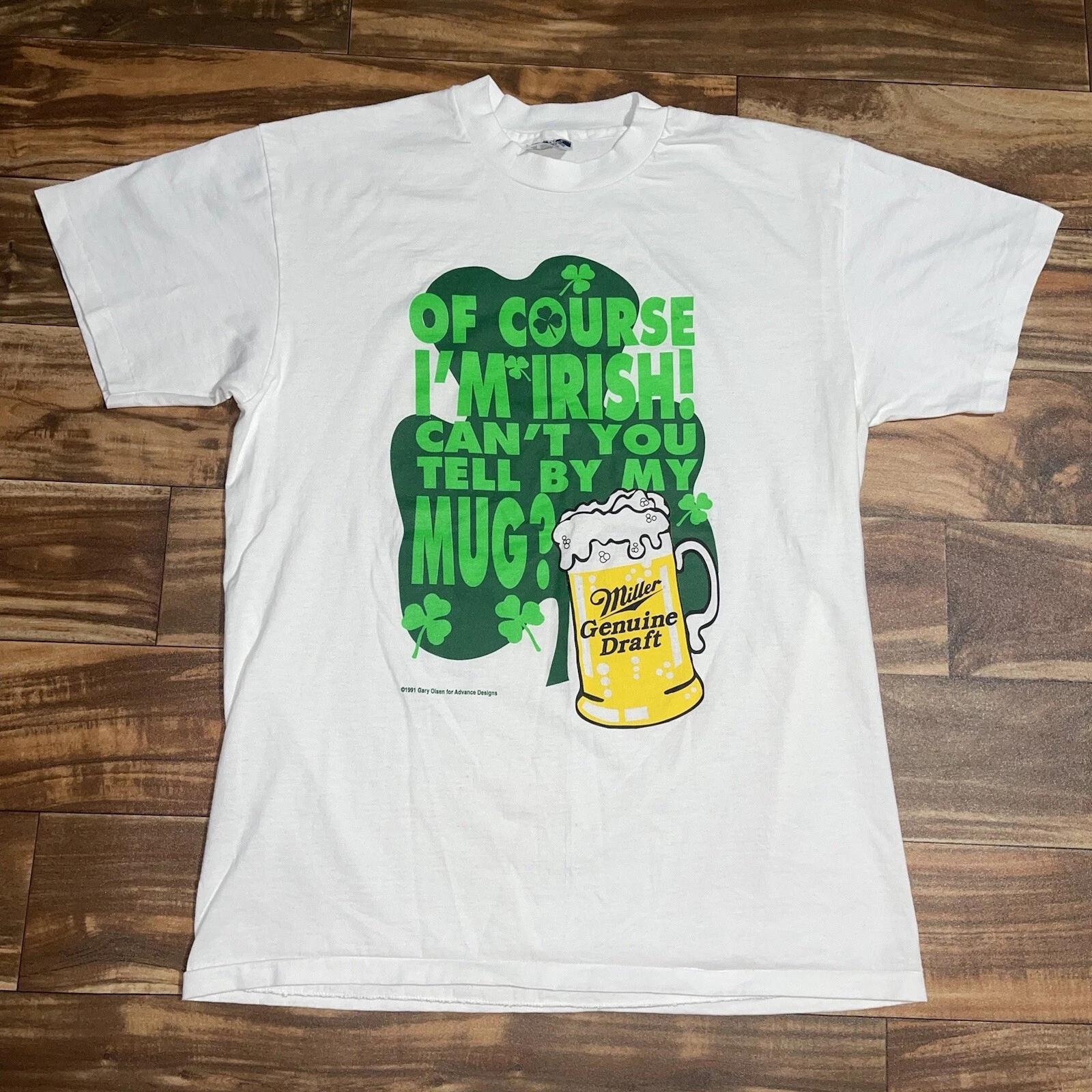 

Винтажный 1991 год Пиво Miller Genuine Draft Ирландский Св. Редкая рубашка на День Святого Патрика, размер L S