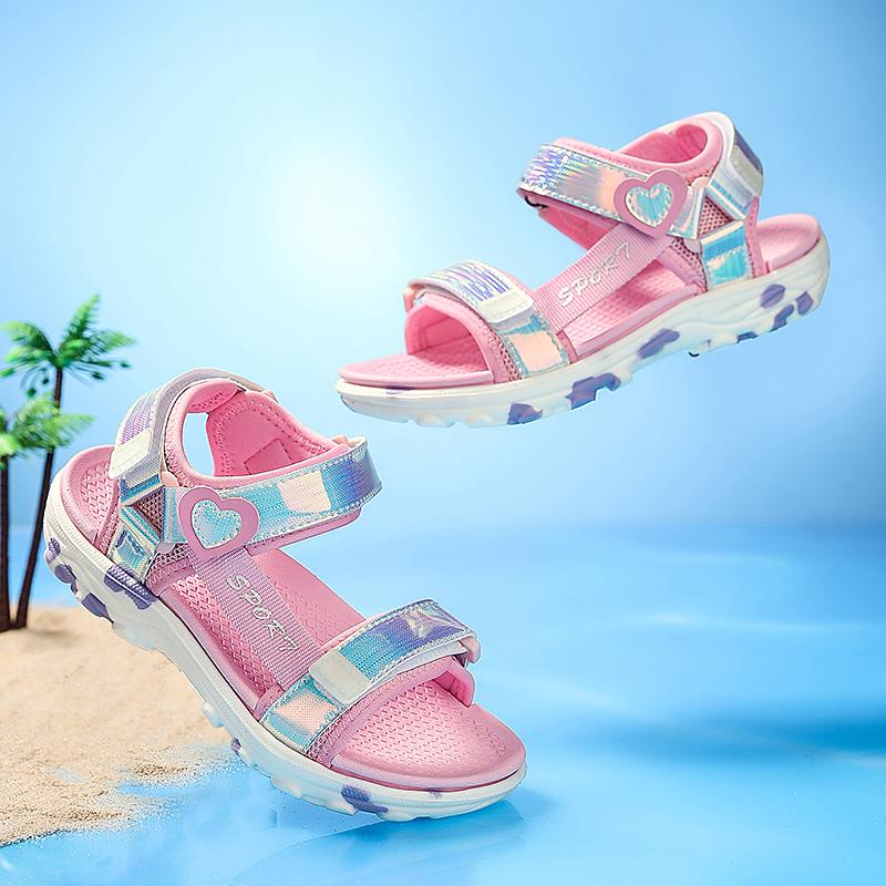 Children's Fashion Colorful Lightweight Outdoor Beach Shoes Casual Girls Sandals Slippers Princess Shoes