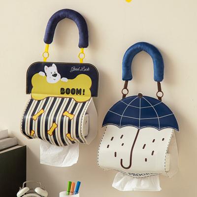 Taschentuchbox mit Griff Wasserdichter PU-Aufhängbarer Taschentuchhalter Platzsparend Langlebiger Abriebfester Papiertuchspender für das Badezimmer