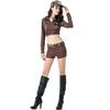 Split, camouflage female pilot female cheerleader costume, cosplay Halloween flight attendant performance stage costume