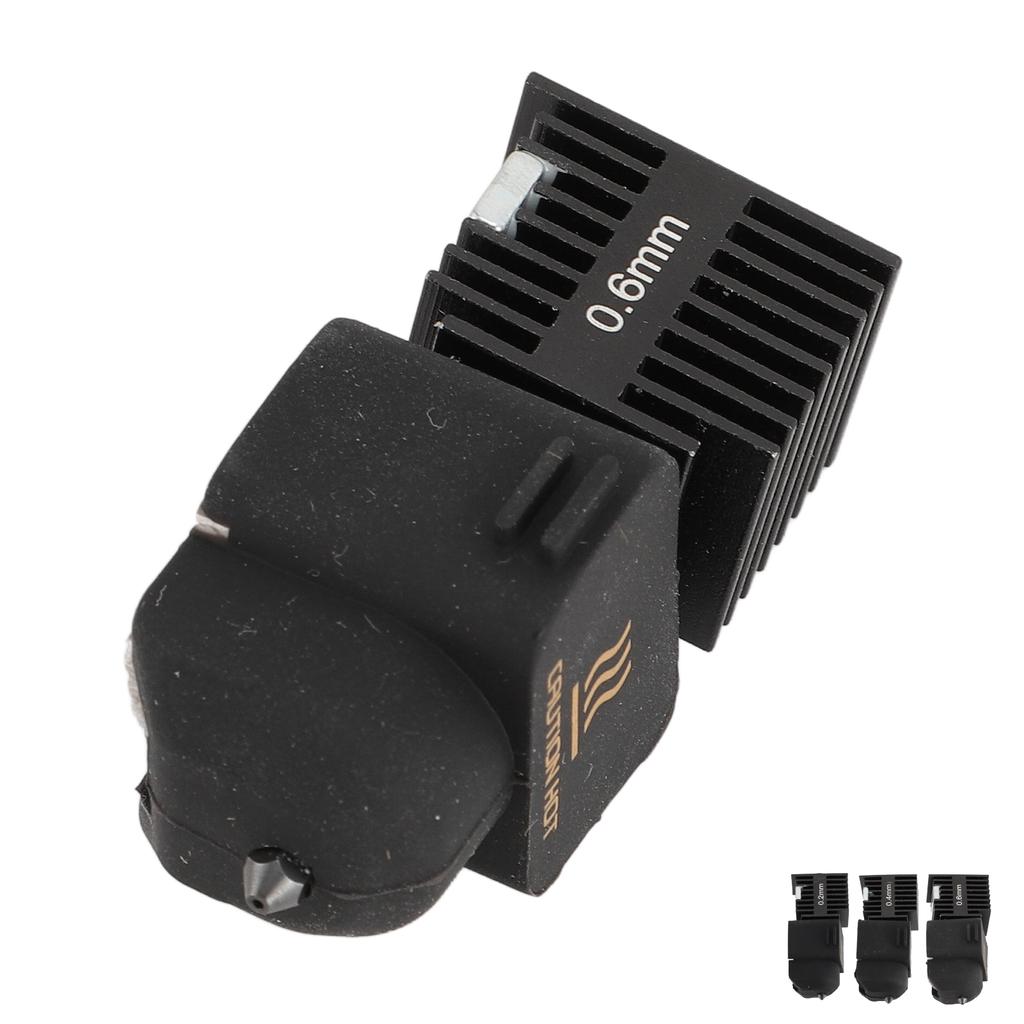 3D Printer Hot End Kit with Silicone Cover Chrome Plated Brass Heating Block 3D Printer Extruder Hot