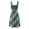 European and American Style, New Women's Clothing, Small Floral Printing Sexy Side Split Strap Strap Dress