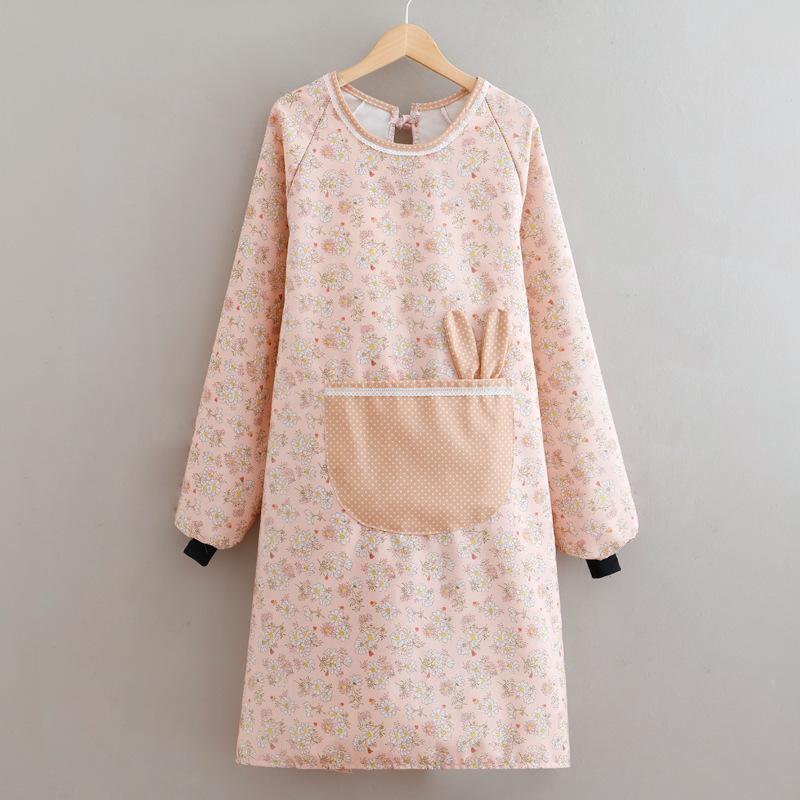 2024 Women's Long Sleeve Waterproof Kitchen Apron - Oil-Proof Coveralls for Home Use