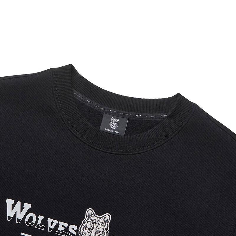 Septwolves Men's Embroidered Wolf Head Sweatshirt