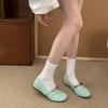 French retro round head 2025 Mary Jane shoes single shoes women's spring new breathable and lightweight single shoes small leather shoes casual shoes