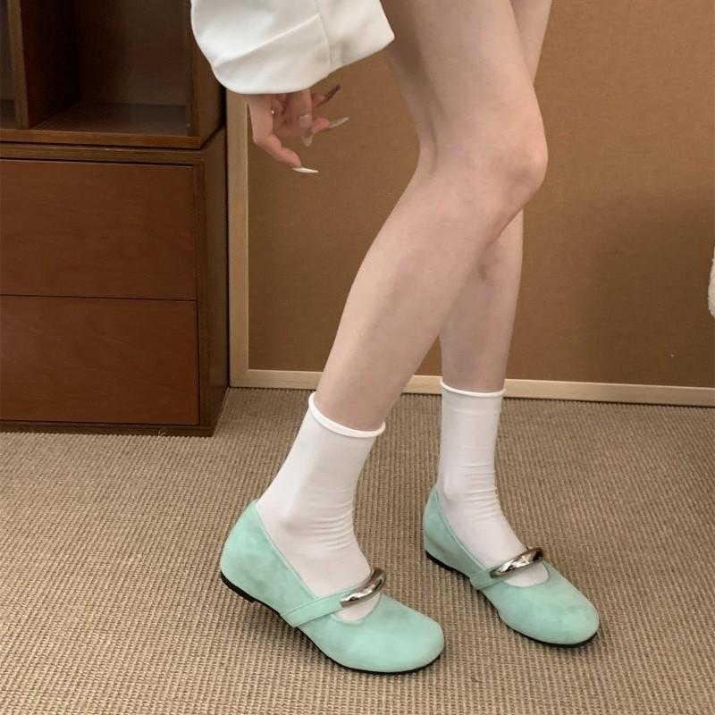 French retro round head 2025 Mary Jane shoes single shoes women's spring new breathable and lightweight single shoes small leather shoes casual shoes