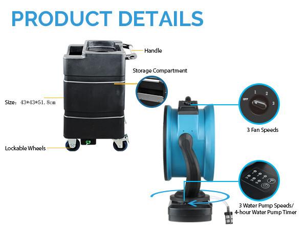 XPOWER FM-88WK Durable Water Pump & Tank Air Circulator Long-Lasting Mist Fan Multi-purpose Oscillating Misting Fan with Built-In Water Pump