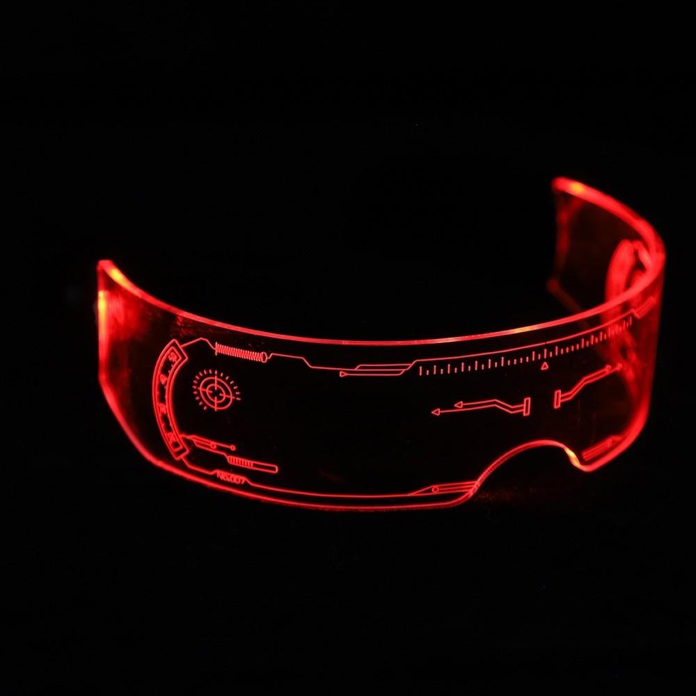 Colorful LED Luminous Glasses Acrylic Futurist Cyberpunk Glasses  Halloween Christmas