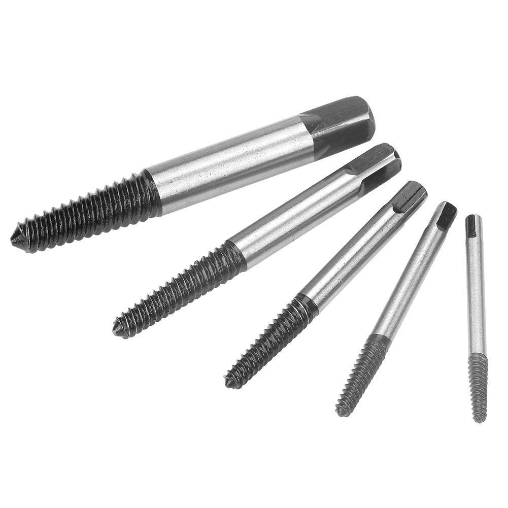 5Pcs High Quality Chrome Vanadium Steel Damaged Bolt Screw Extractor Remover