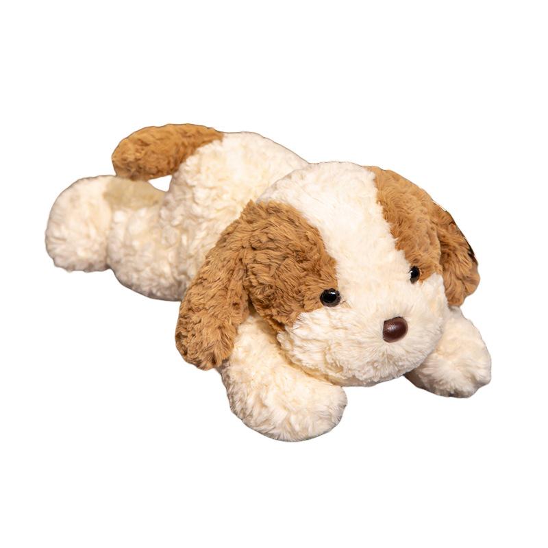 New Smiley Face Lying Down Dog Plush Toy - Cute Soothing Doll for Sleep