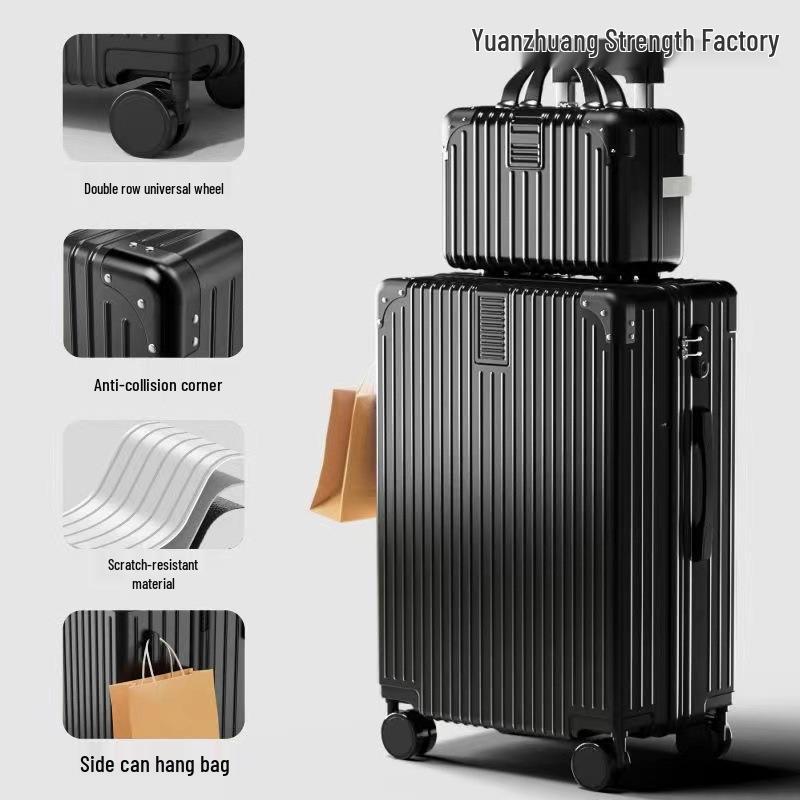 Retro Trolley Suitcase with Universal Wheels & Combination Lock - Durable, Large Capacity for Women, Men, Students