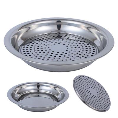 Wuhe 304 Stainless Steel Thickened Drainage & Steaming Tray (5-Pack)