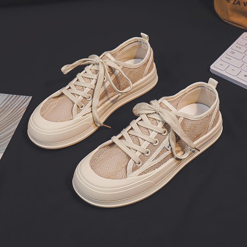 Summer Thin Breathable Mesh Canvas Shoes Women's Shoes Versatile Breathable Mesh Shoes White Shoes Casual Sneakers
