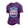Men's Casual Loose Fit Short Sleeve T-Shirt Labor Day Printed Top Comfortable Cotton Blend Crew Neck Tee