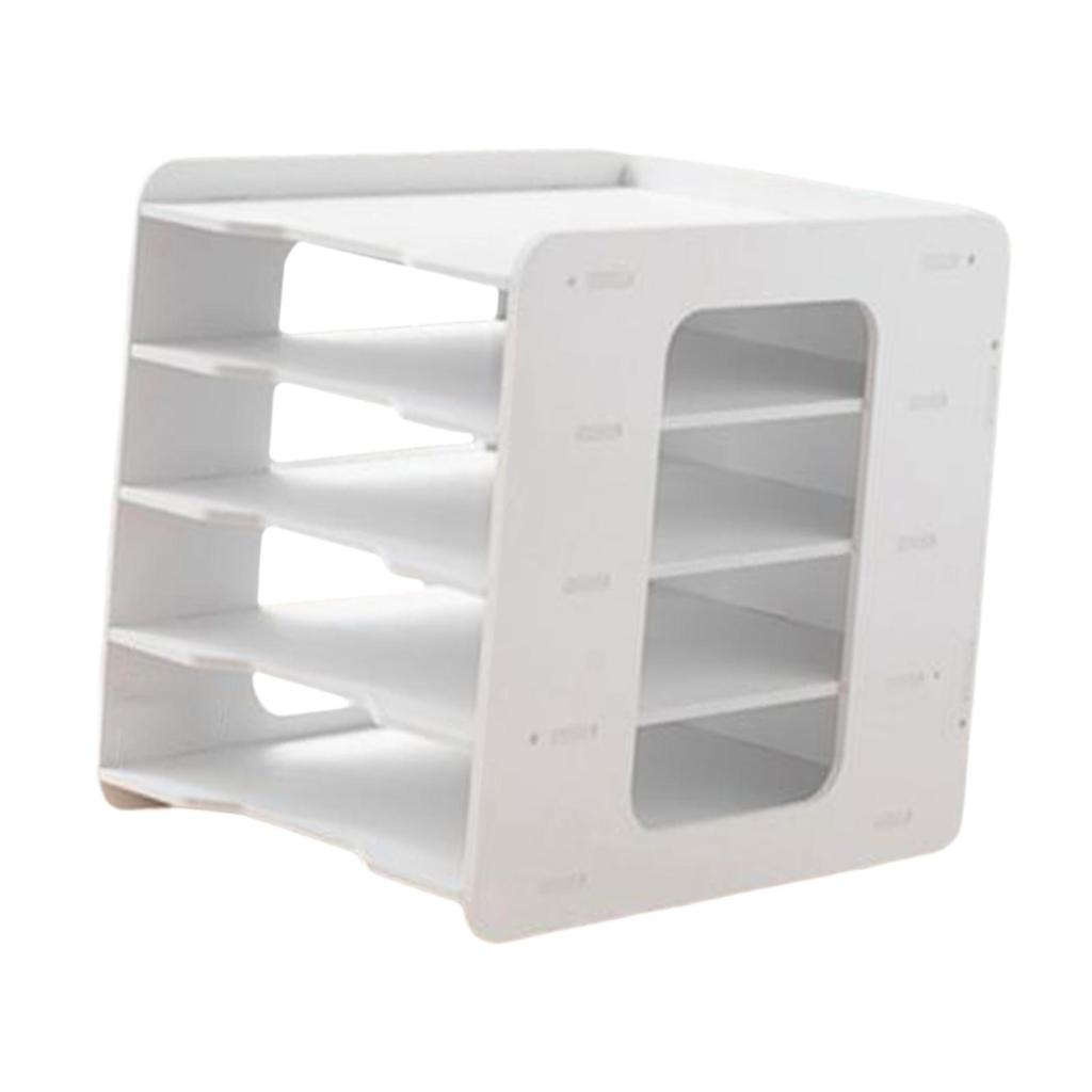Desk File Paper Organizer Desktop Holder Office Supplies Storage Rack Letter Tray