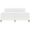 LED Box Spring Bed in Cream and White 200 x 200 cm Cord Fabric