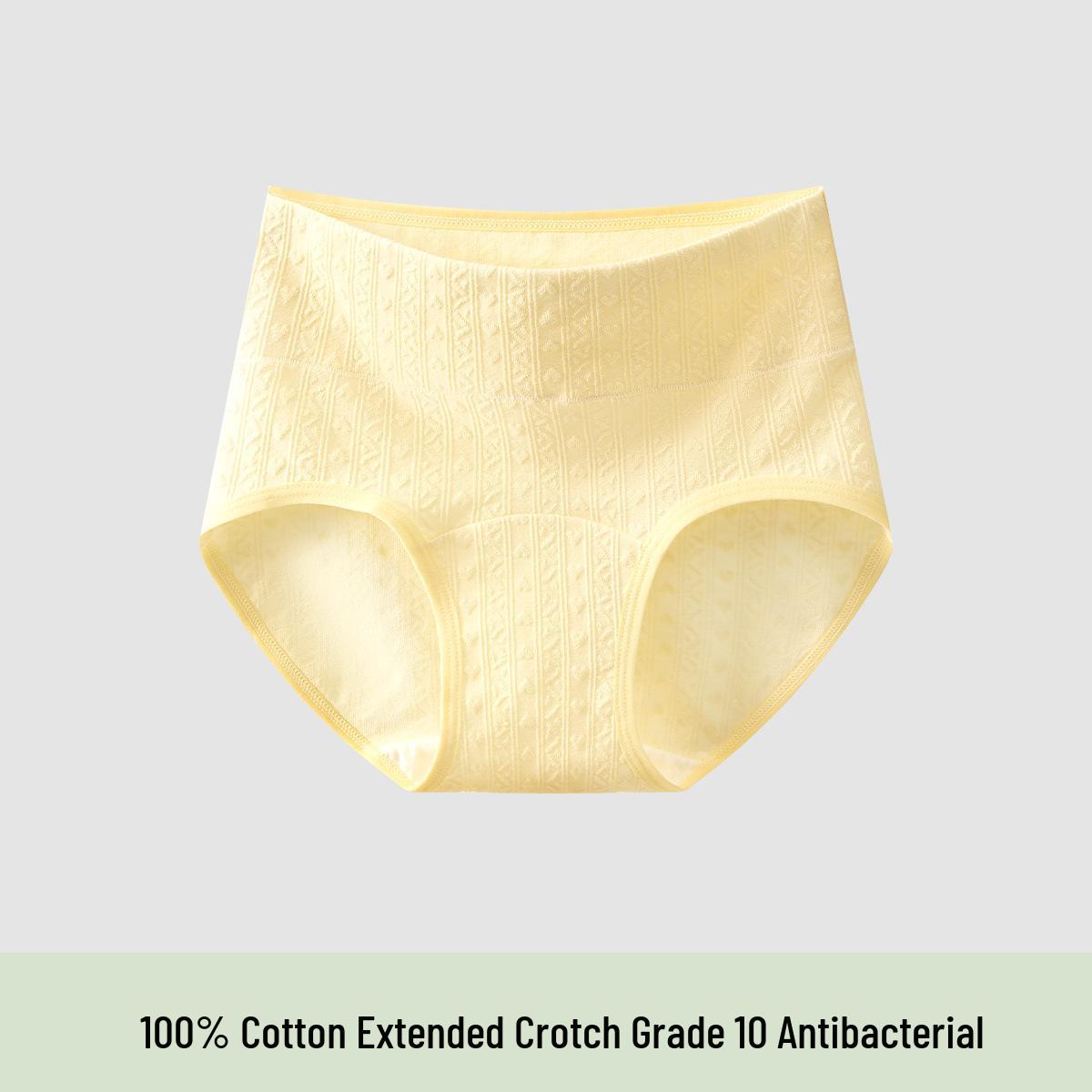 Pure Cotton High-Waisted Tummy Control Antibacterial Seamless Women s Briefs, Plus Size 10A. 4XL (210-250 lbs)