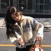 New Fall Women's Clothing Vintage Style Heavy Industry Stand Collar Zipper Knitting Cardigan Snowflake Embroider Sweater Long Sleeve Outwear