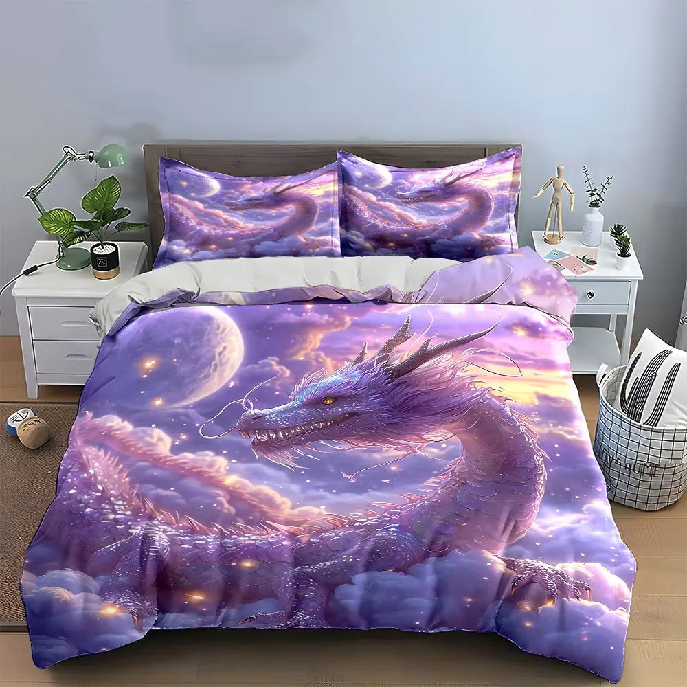 "Fantasy Dragon Art Decor Set" Soft Comfortable Duvet Cover Bedding Set Included 1*Duvet Cover & 2*Pillowcases Gift