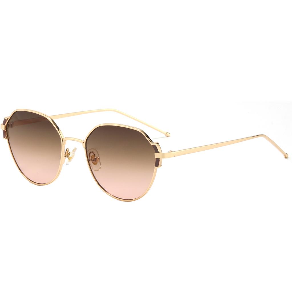 Metal Blacks Sun Glasses Trendy Fashion Uv400 protection Geometric Women Sunglasses