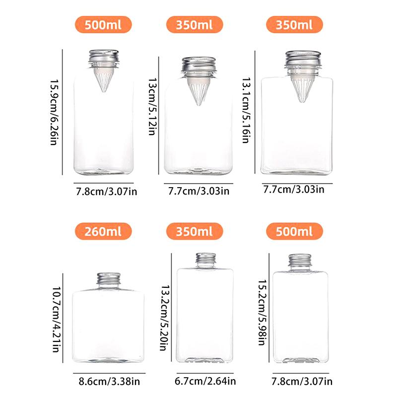 260/350/500 ml plokščias kvadratinis butelis gėrimams, aukštos kokybės sulčių puodelis, pieno arbatos, šaltų gėrimų butelis, nešiojamas gėrimo puodelis