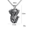 Titanium Steel Jewelry Punk Engine Skull Titanium Steel Retro Creative Pendant Necklace