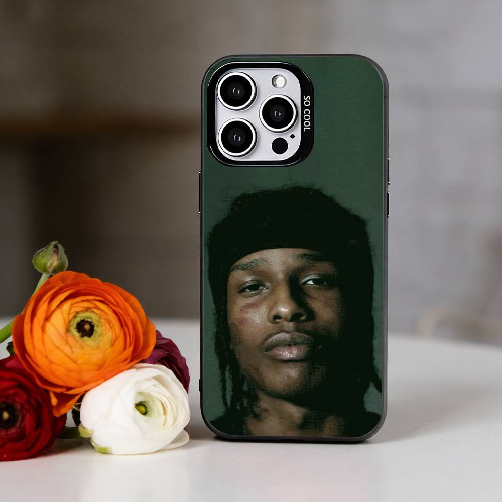 A-ASAP Rocky Rapper Handyhülle Für iPhone 17,16,15,14,13,12,11 Plus,Pro Max,XS,Bunte Silber Schwarze Hülle