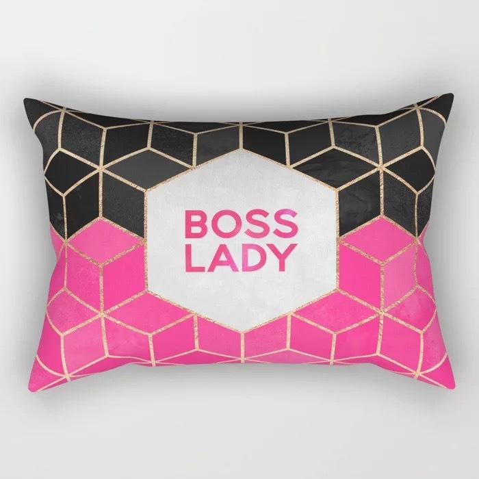 Geometric Letter Peach Leather Velvet Pillowcase Office Car Pillowcase