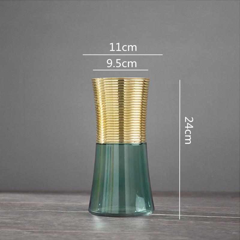 Metal Glass Vase Gold Round Flower Arrangement Accessories Flower Vase Home Furnishing Decoration Transparent Terrarium