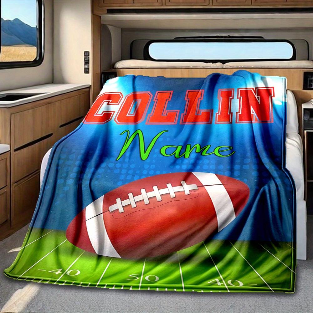 Lineman Football Obsessed Blanket Personalized Name Soft Comfortable Stylish Blanket Car Blanket Perfect For Travel Camping Outdoor Home Suitable For