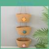 Three Layer Storage Shelf With Hanging Basket For Living Room Decor