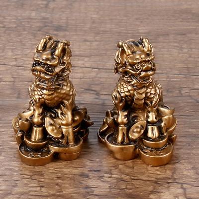 2 pezzi/coppia di ornamenti Kylin in resina, artigianato, decorazione Feng Shui, regalo per casa, città, Huasha, anti-cattivo