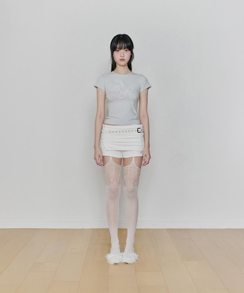 PAINORPLEASURE Ruby Hook Shorts (Ss Ver.) White
