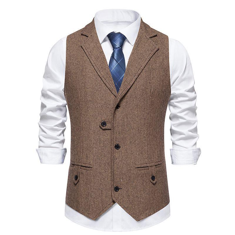 Latest Classic Style Lapel Single-breasted Mens Suit Vest