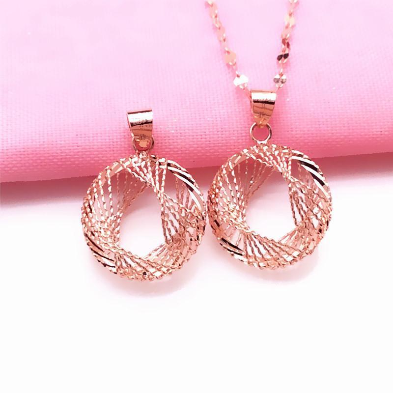 Подвеска с покрытием из розового золота, матовая, фиолетово-золотая, простая и изысканная, индивидуального цвета, золотое ожерелье.