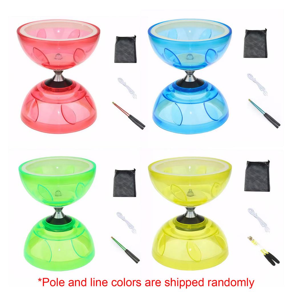 Chinese Yoyo Diabolo Set Professional Triple Bearing Diabolo with 2 Diabolo Sticks String and Net Bag for Childs Adults Elderly