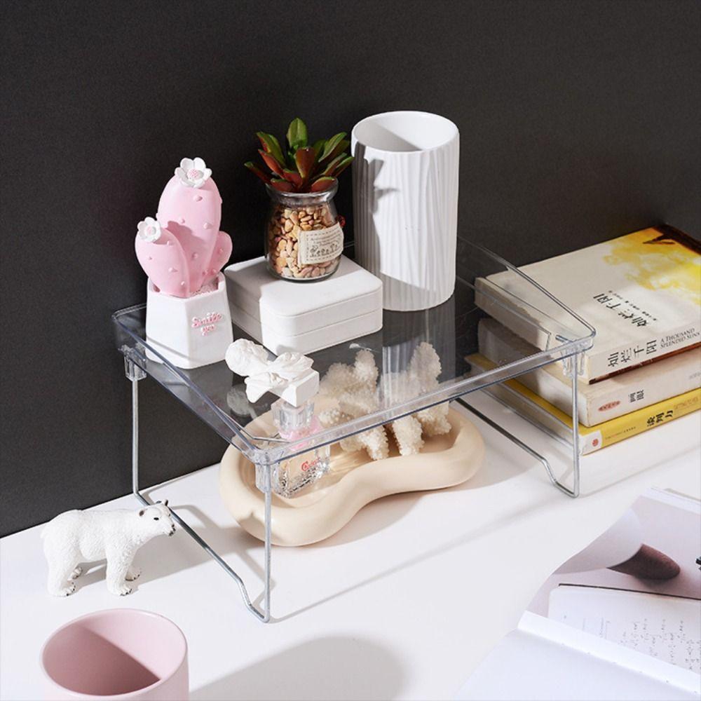 Simple Desktop Storage Rack Acrylic Bathroom Shelf Multi-Function Cup Holder  Condiment