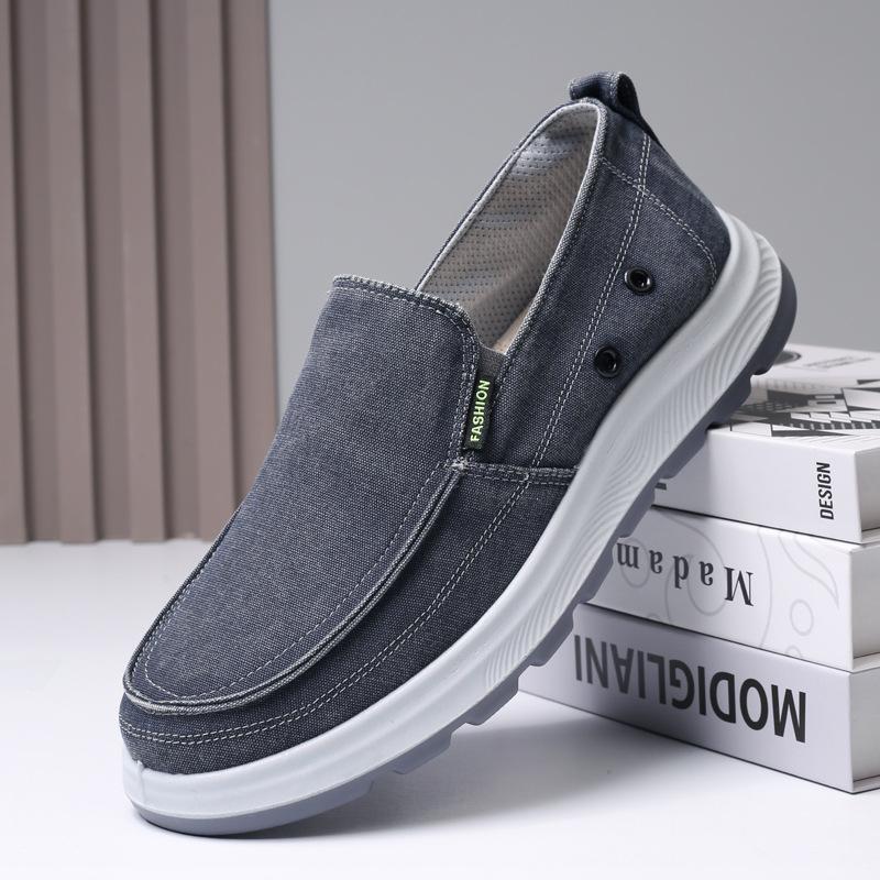 New Genuine Old Beijing Cloth Shoes Men's Spring and Autumn the Elderly Breathable Canvas Shoes Lazy Pedal Dad Casual Shoes